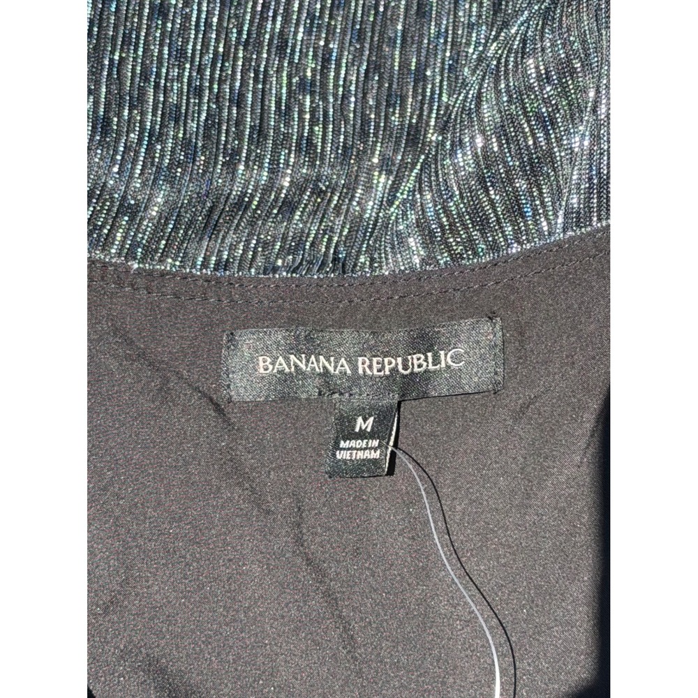 NEW Banana Republic Silver Glam Shimmer Metallic Going Out Tank Top Women's‎ M - Picture 13 of 13